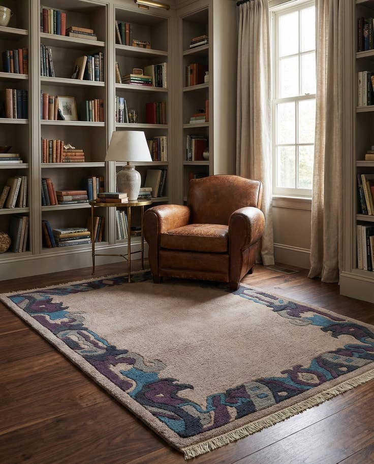 Detail image of 4' x 5' 10 Hand Knotted Nepal Wool Rug