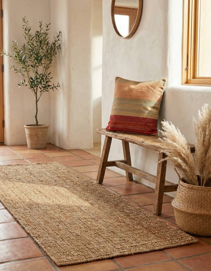 Detail image of 2' 5 x 2' 6 Hand Woven Pillow Wool Square Rug