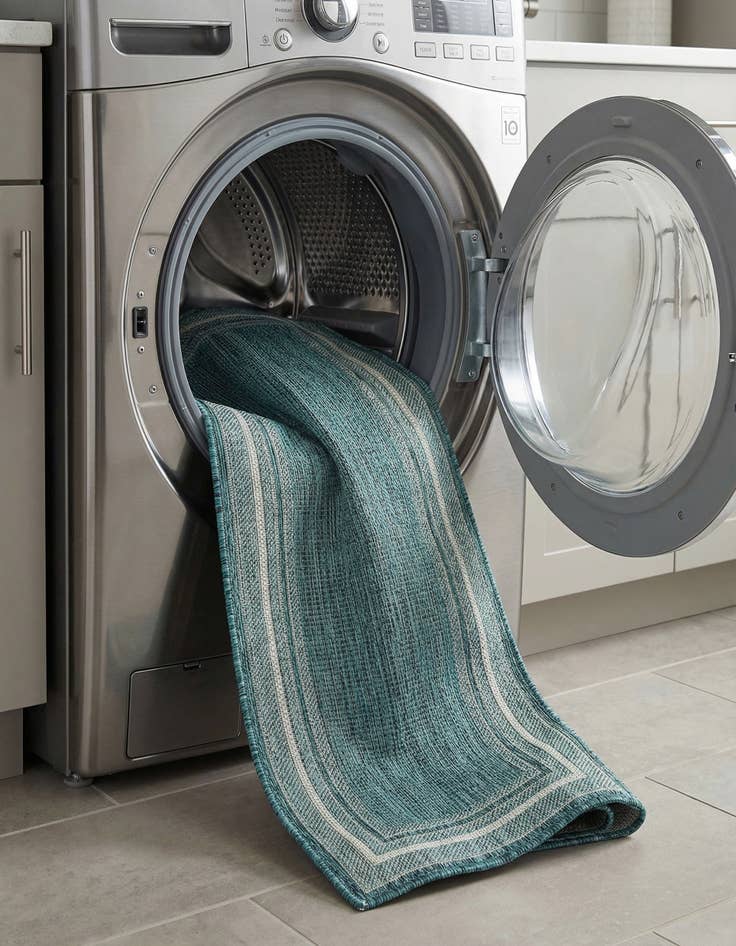 Detail image of 2' x 6'  Washable Border Indoor / Outdoor Runner Rug