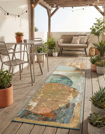 2' x 8' Easy-Clean Modern Indoor / Outdoor Runner Rug
