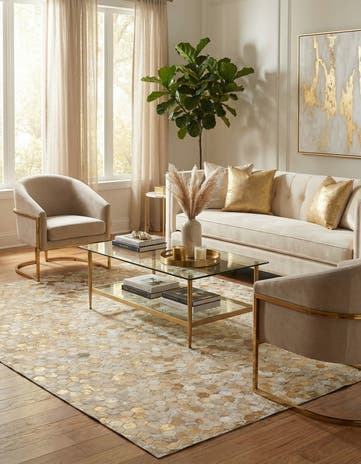 5' 3 x 7' 5 Cowhide Stocks Rug
