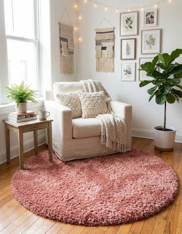 5' x 5' Infinity Shag Round Rug