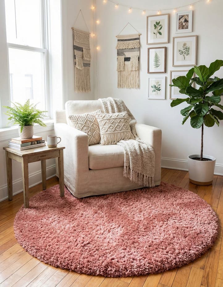 5' x 5' Infinity Shag Round Rug