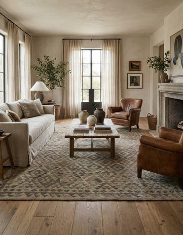 6' 6 x 9' 11 Hand Woven Kilim Maymana Wool Rug