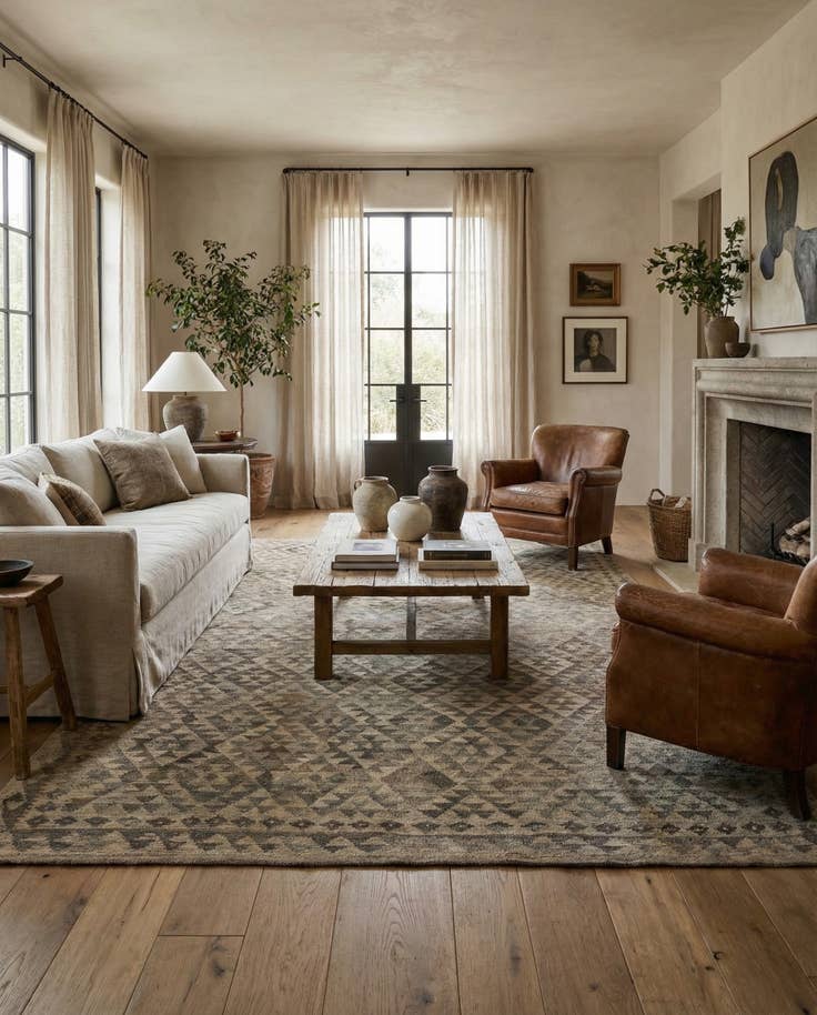 Detail image of 6' 6 x 9' 11 Hand Woven Kilim Maymana Wool Rug