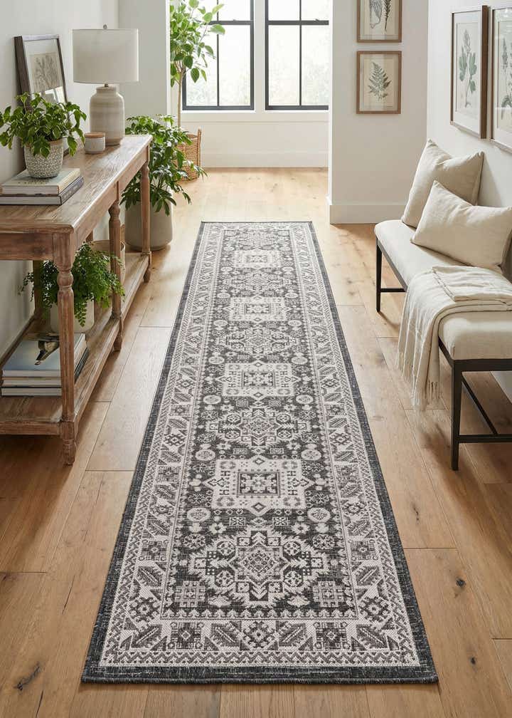 2' 7 x 12' Easy-Clean Aztec Indoor / Outdoor Runner Rug