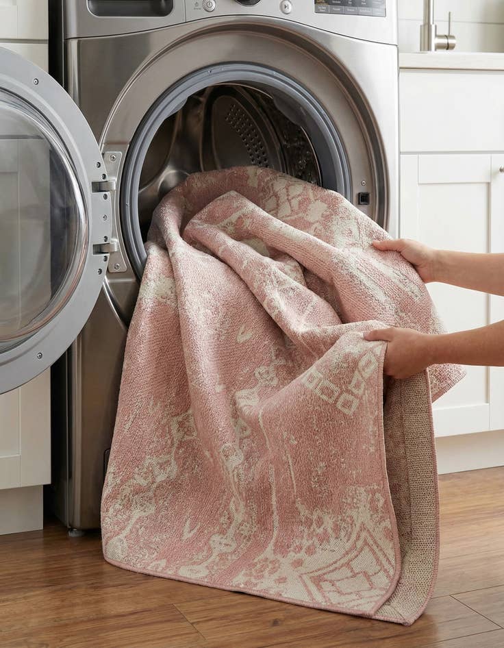 Detail image of  7' x 7'  Washable Bohemian Indoor / Outdoor Square Rug