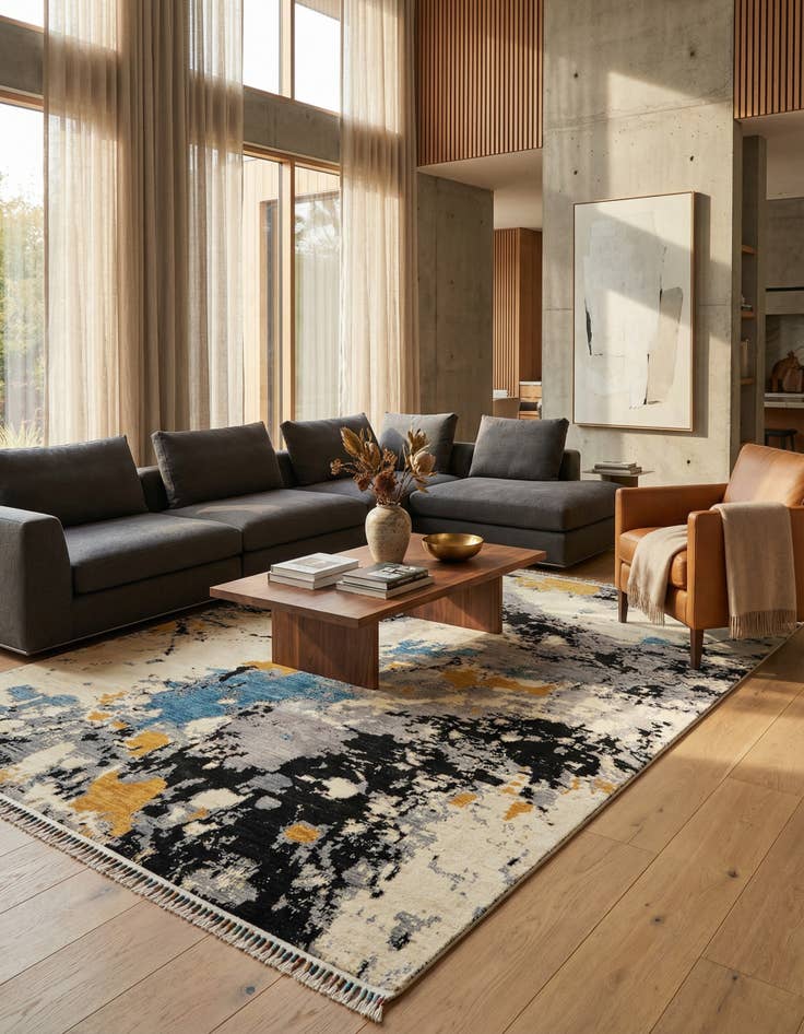 Detail image of 6' 8 x 9' 11 Rubin Wool Rug