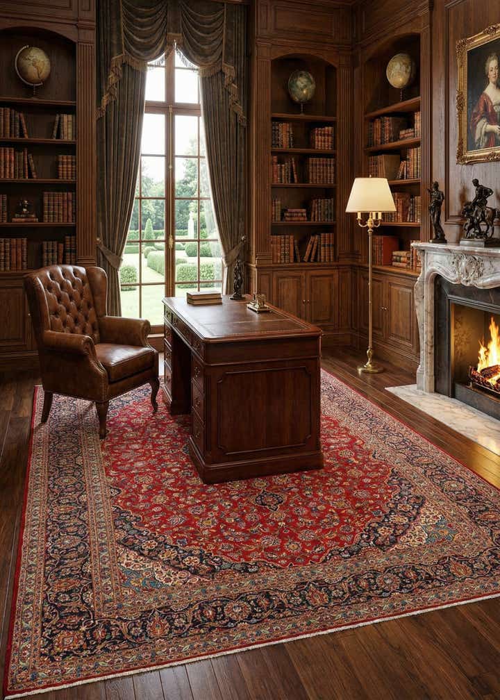 10' 6 x 13' 9 Kashan Wool Rug