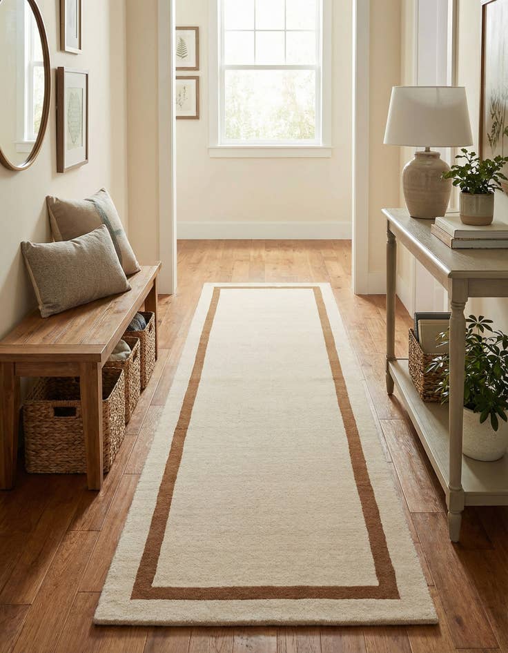 Detail image of  3' 3 x 12' Jill Zarin Border Wool Runner Rug