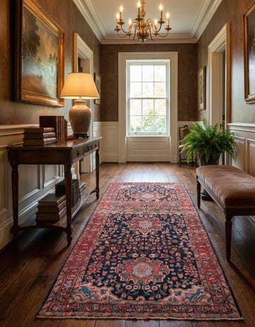4' 1 x 9' 3 Hand Knotted Ultra Vintage Persian Wool Runner Rug