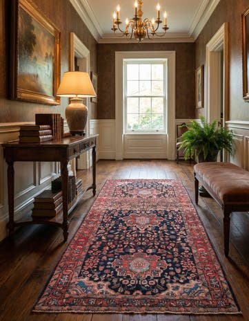 4' 1 x 9' 3 Hand Knotted Ultra Vintage Persian Wool Runner Rug