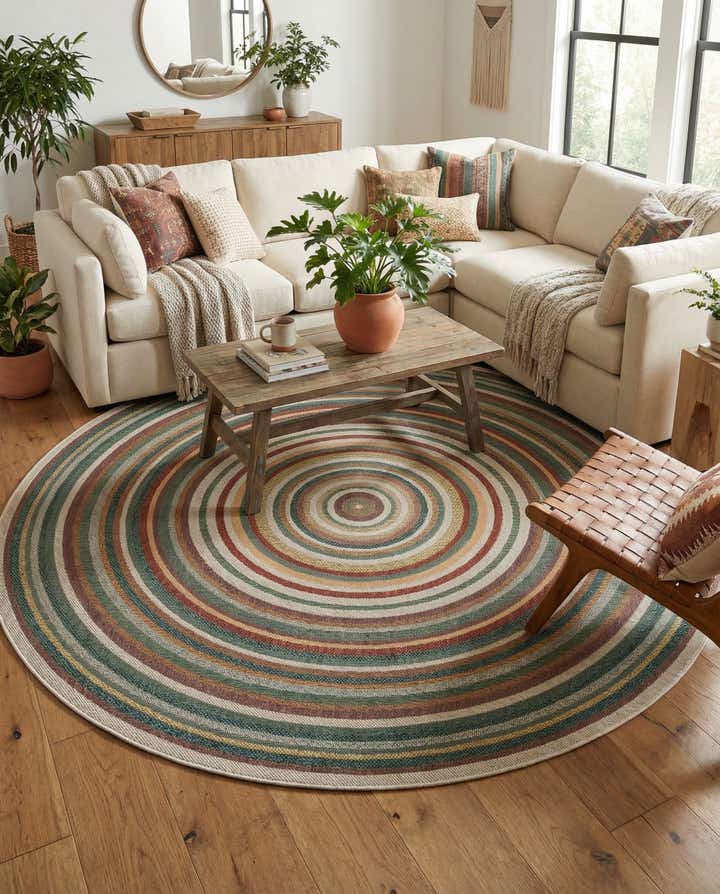10' x 10' Easy-Clean Baja Indoor / Outdoor Round Rug