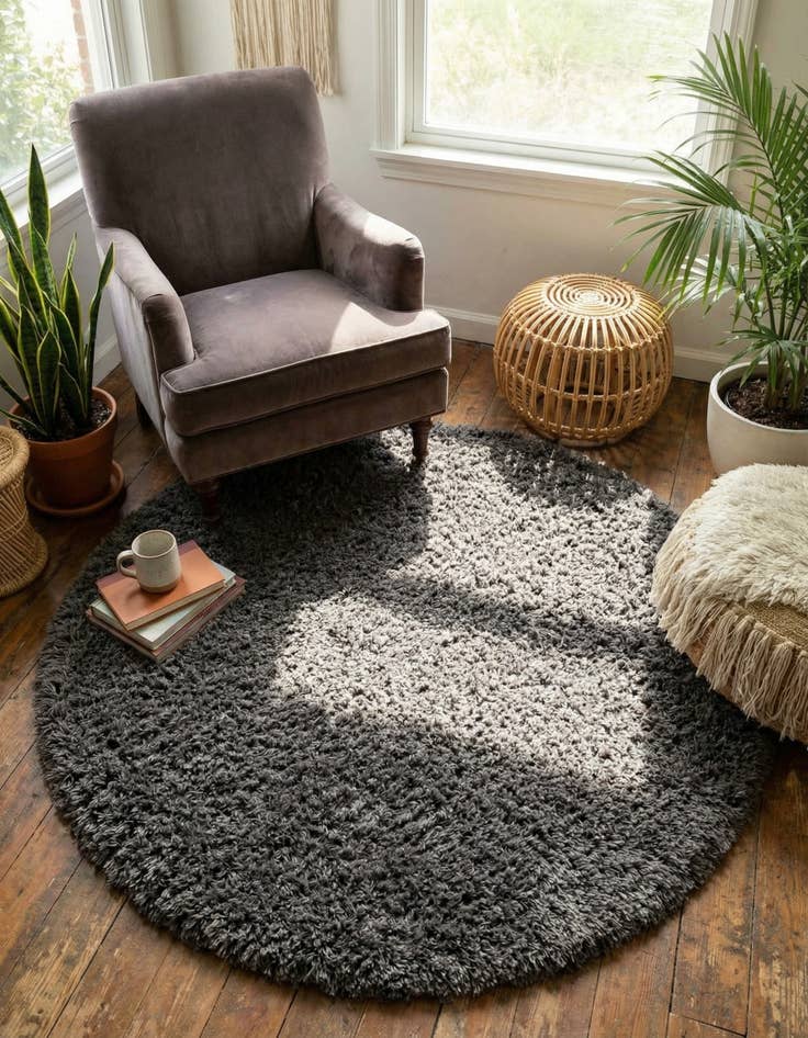 Detail image of 5' 3 x 5' 3 Marilyn Monroe™ Shag Round Rug