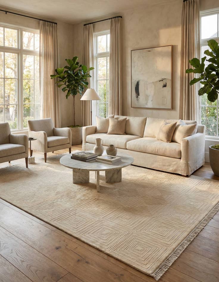 Detail image of 6' 9 x 10' 1  Hand Knotted Darya Wool Rug