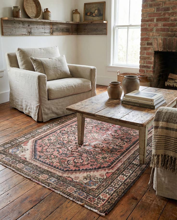 Detail image of 3' 2 x 5' 2 Hand Knotted Ultra Vintage Persian Wool Rug