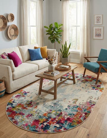 5' x 8' Washable Theia Oval Rug