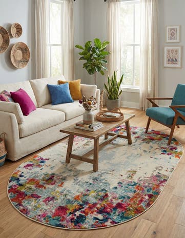 5' x 8' Washable Theia Oval Rug