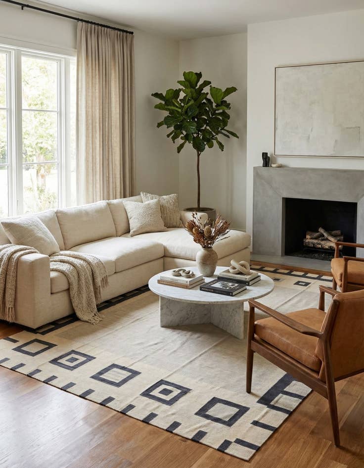 Detail image of 10' 5 x 13' 10  Hand Woven Kilim Modern Wool Rug