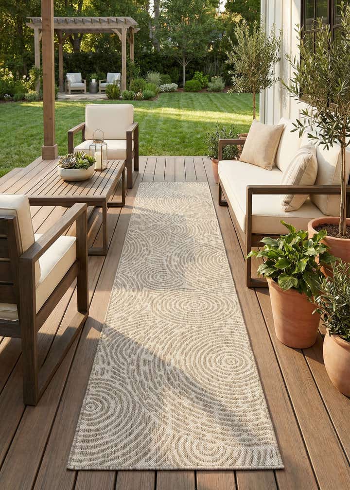 2' 7 x 12' Easy-Clean Modern Indoor / Outdoor Runner Rug