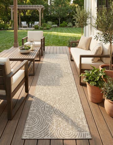 2' 7 x 12' Easy-Clean Modern Indoor / Outdoor Runner Rug