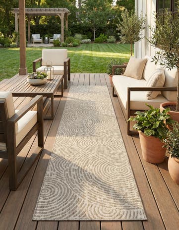 2' 7 x 12' Easy-Clean Modern Indoor / Outdoor Runner Rug