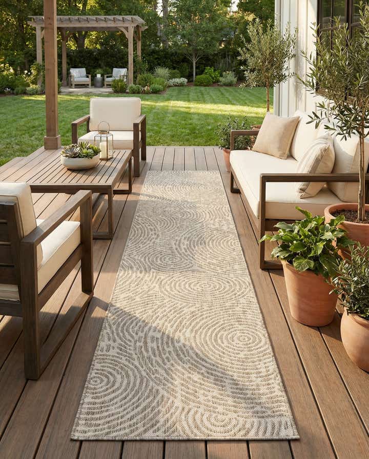 2' 7 x 12' Easy-Clean Modern Indoor / Outdoor Runner Rug