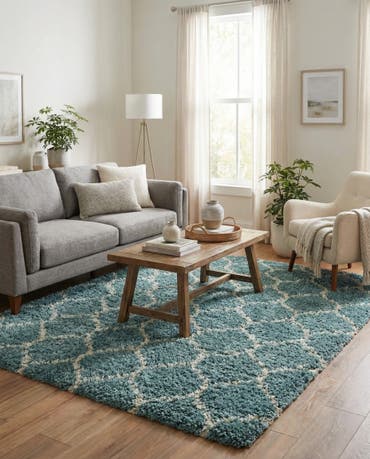  6' x 6' Lattice Shag Square Rug