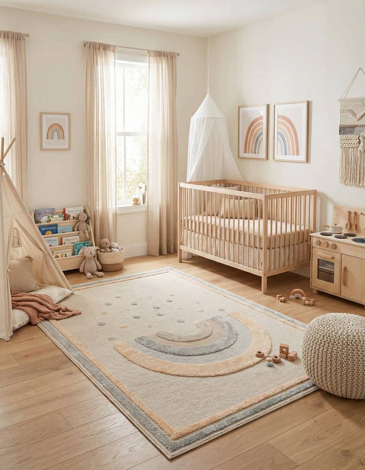 Detail image of 5' 3 x 8' Whimsy Kids Rug