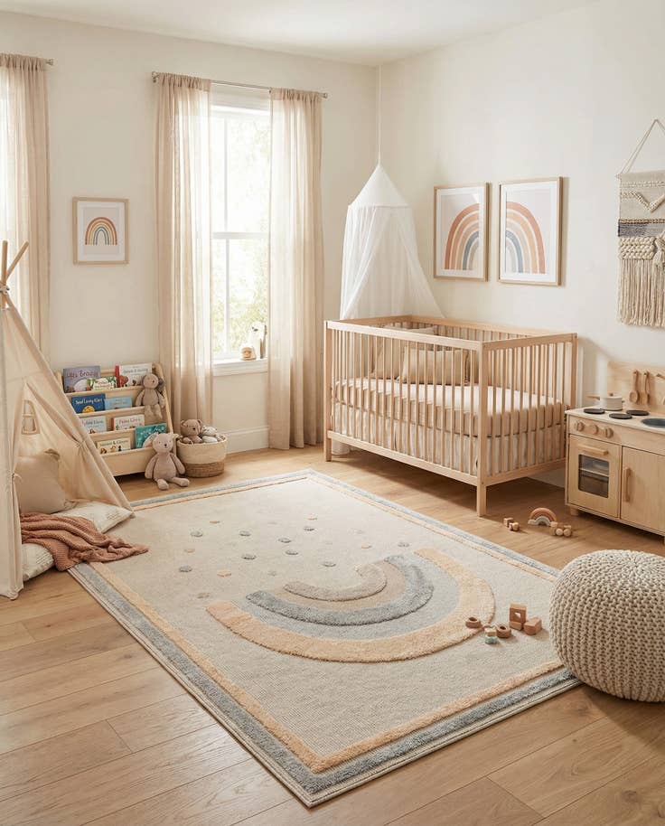 Detail image of 5' 3 x 8' Whimsy Kids Rug