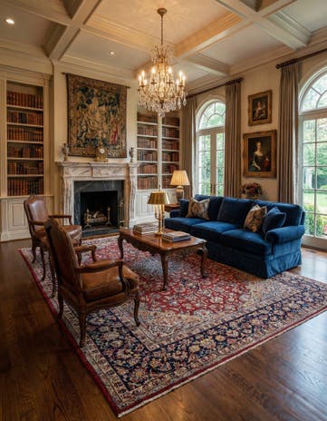 9' 9 x 13' 4 Hand Knotted Isfahan Persian Wool Rug