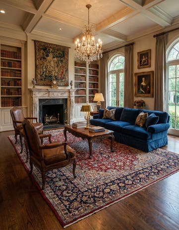 9' 9 x 13' 4 Hand Knotted Isfahan Persian Wool Rug