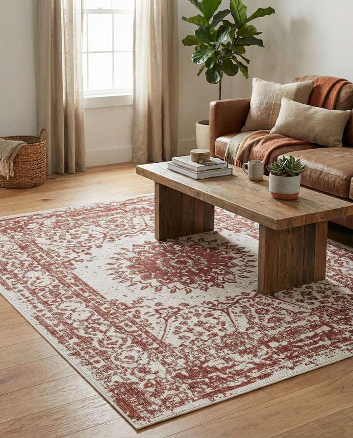 5' 3 x 7' Easy-Clean Traditional Indoor / Outdoor Rug
