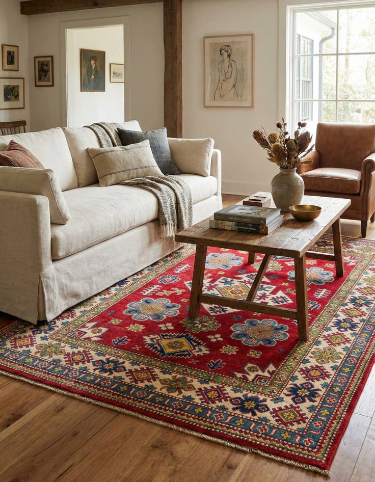 Detail image of 5' x 6' 8  Hand Knotted Kazak Rug