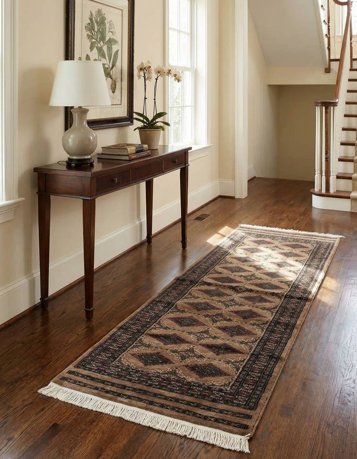 Detail image of  2' x 6' 1  Hand Knotted Bokhara Oriental Runner Rug