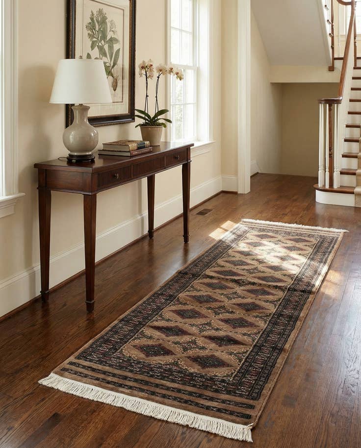 Detail image of 2' x 6' 1 Hand Knotted Bokhara Oriental Runner Rug