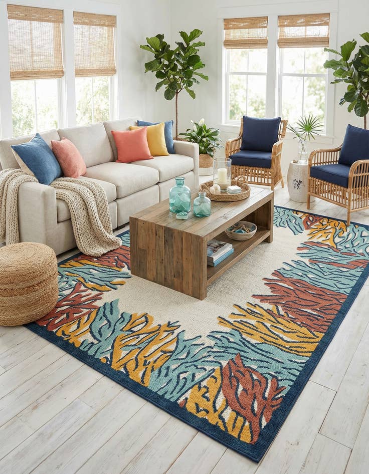 Detail image of 7' 10 x 10' Easy-Clean Belize Indoor / Outdoor Rug
