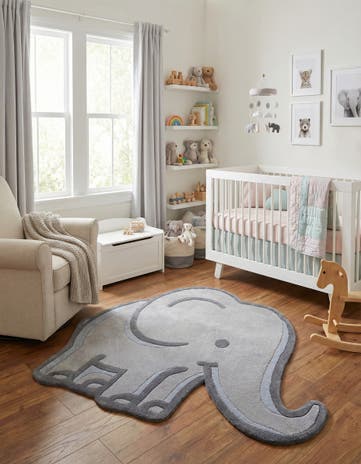 Gray Playtime Kids Wool Freeform Rug