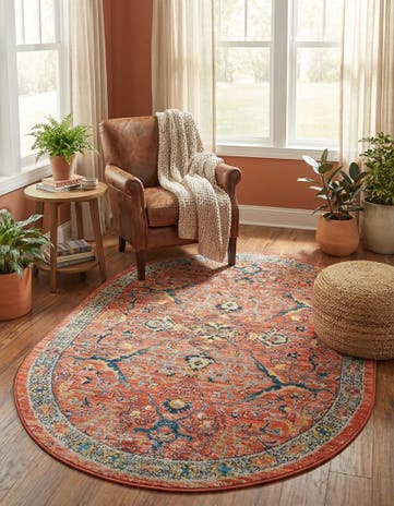 Brick Red Lola Oval Rug