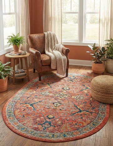 Brick Red Lola Oval Rug