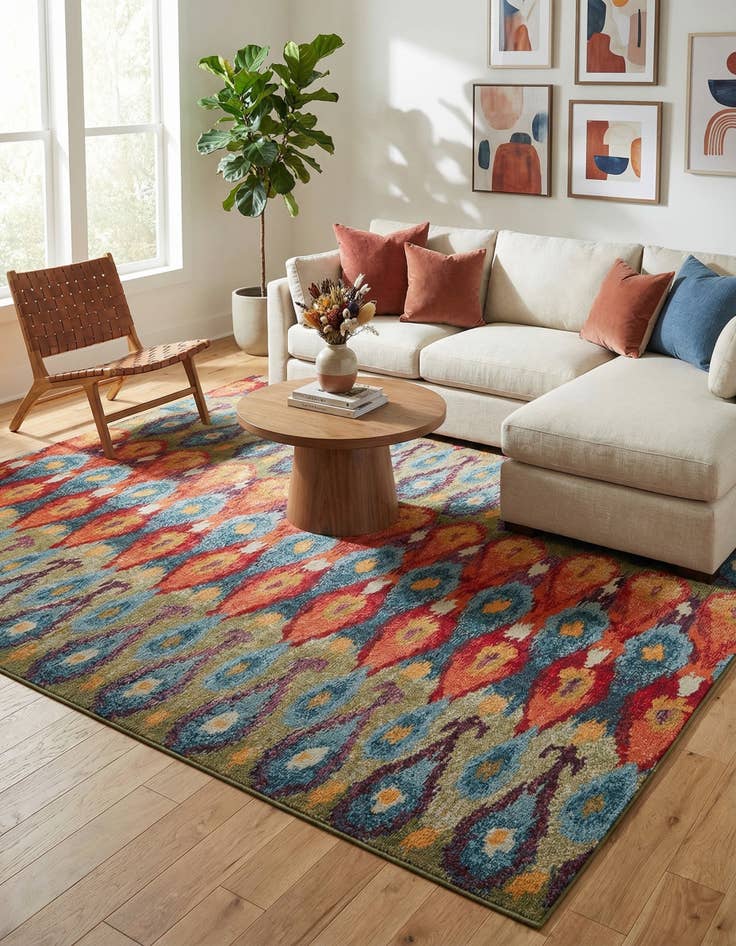 Detail image of 10' x 13' Easy-Clean Modern Indoor / Outdoor Rug