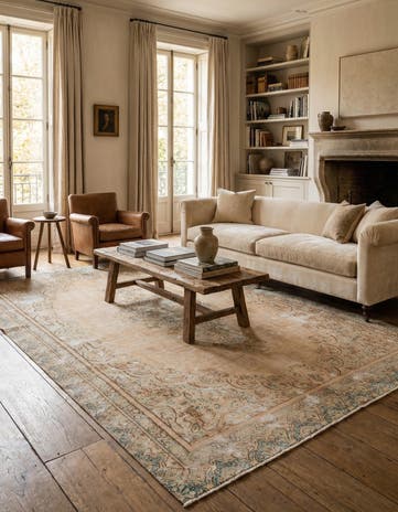 7' 4 x 11' 2 Hand Knotted Ultra Vintage Persian Wool Rug
