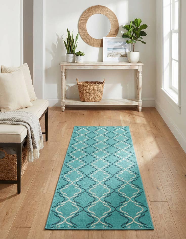 Detail image of  2' x 6'  Washable Lattice Indoor / Outdoor Runner Rug