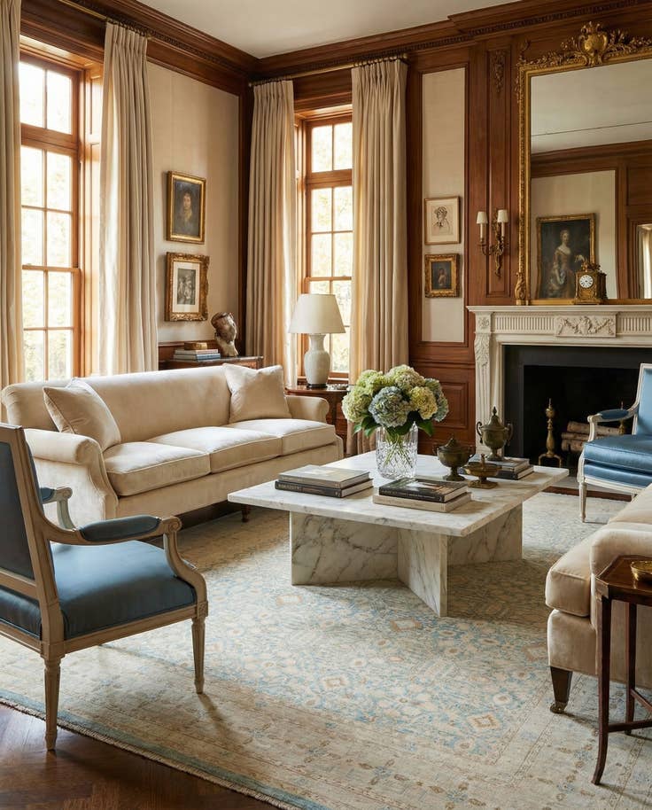 Detail image of 8' 4 x 11' 5 Hand Knotted Ziegler Rug