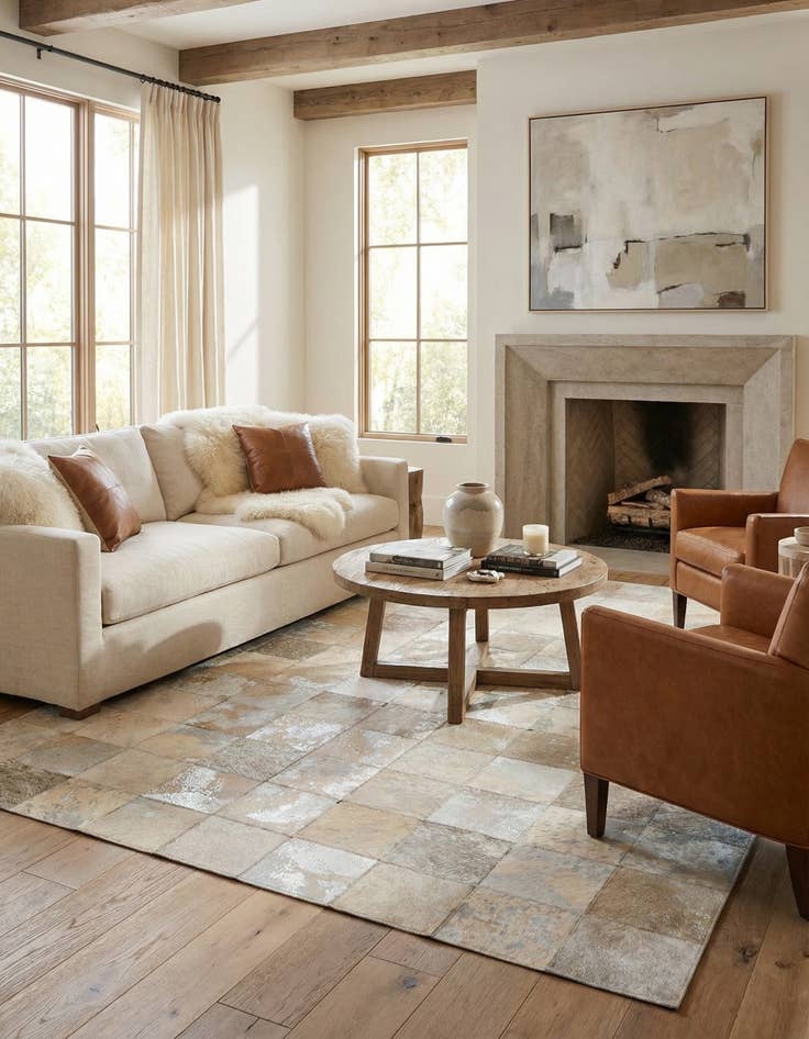 Detail image of  5' 1 x 8' Cowhide Rug