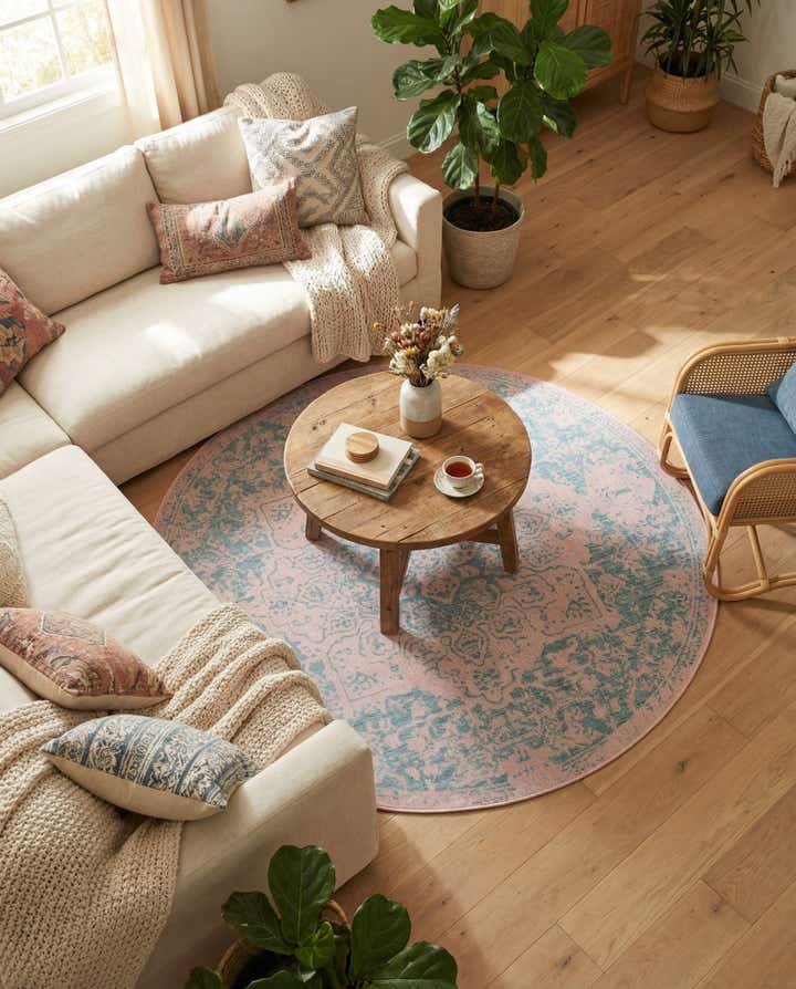 200cm x 200cm Makkelijk schoon te maken Jill Zarin Dubai Binnen / buiten Rond Vloerkleed