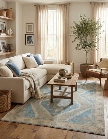 6' 7 x 9' 7 Hand Knotted Moroccan Wool Rug