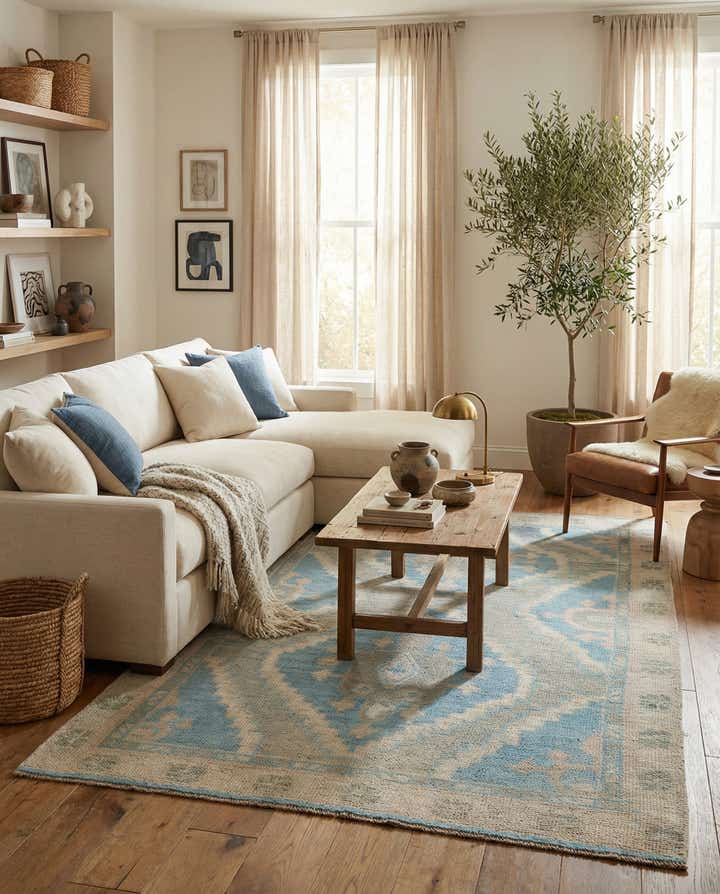 6' 7 x 9' 7 Hand Knotted Moroccan Wool Rug
