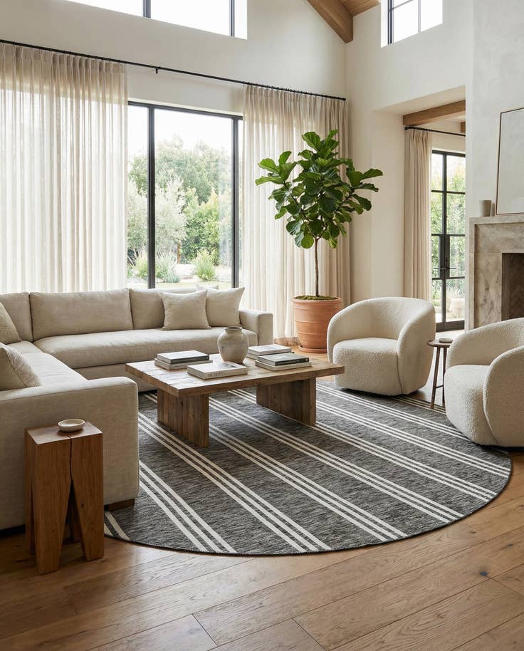Detail image of 13' x 13' Easy-Clean Jill Zarin Anguilla Indoor / Outdoor Round Rug