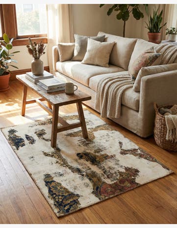 3' 5 x 4' 5 Hand Knotted Ultra Vintage Persian Wool Rug